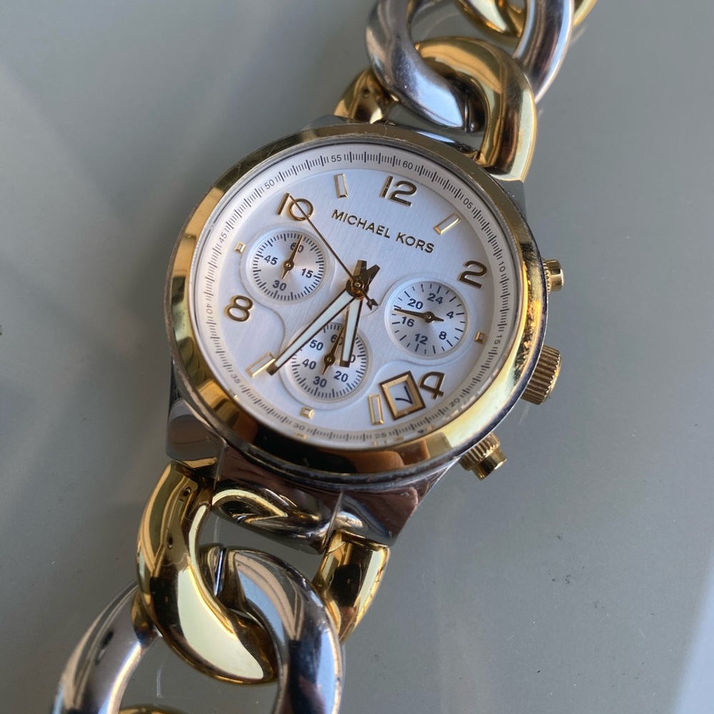 Michael Kors Twist Chain Two Tone Watch